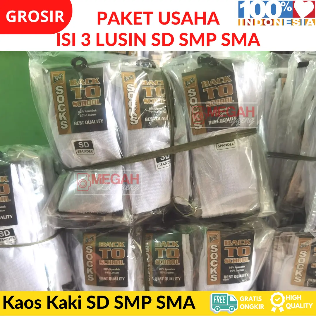 (3 LUSIN) Paket Usaha Kaos Kaki Anak Sd Smp Sma Putih Telapak Hitam-Kaos kaki anak seragam Sekolah SD SMP SMK- kaos kaki anak SD SMP SMA, kaos kaki hitam anak SD SMP SMA -kaos kaki sekolah SD SMP SMA putih Back To School - kaos kaki pramuka SD SMP SMA