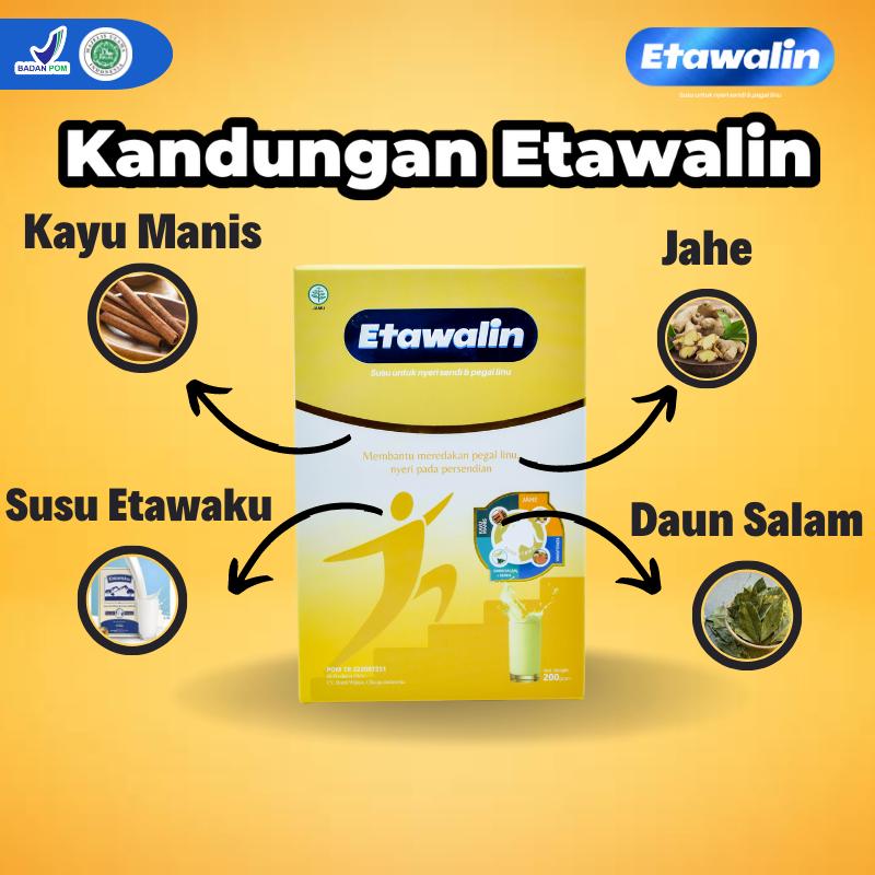 Susu Etawalin Asli Original Official Paket Sendi dan Tulang Kuat Solusi Asam Urat Rematik Kambing Etawa Halal BPOM Bubuk Manis Dairy Milk 3 Box 3
