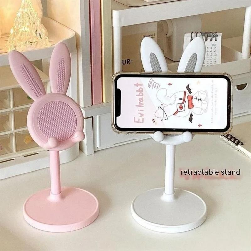 Product Introduction of MEKALI Table Support Rabbit Bunny Phone Holder Adjustable Lazy Bracket Telescopic Lifting Phone Holder Multi-angle Cartoon Desktop Mobile Phone Bracket Live Broadcast 11