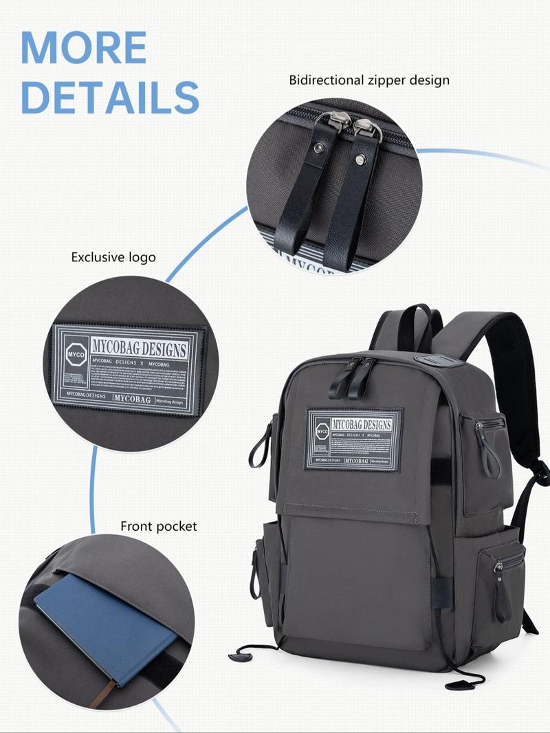 Product Introduction of 2025 New Style Casual Plain Zipper Backpack, Patched Design Outdoor Backpack, Durable Equipment Bag, Casual Sports Backpack for Women & Men 2