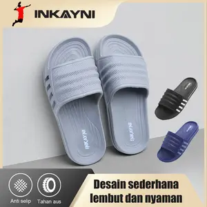 Inkayni Sandal Pria Karet Empuk Anti Slip  Sepatu Sandal Karet Pria Dewasa Sandal Karet Pria Empuk Tebal Sandal Selop Cowok KeceMotif Sporty  Sandal Jelly Karet Terbaru Sandal Pria Slop Full Karet  Size 40-45