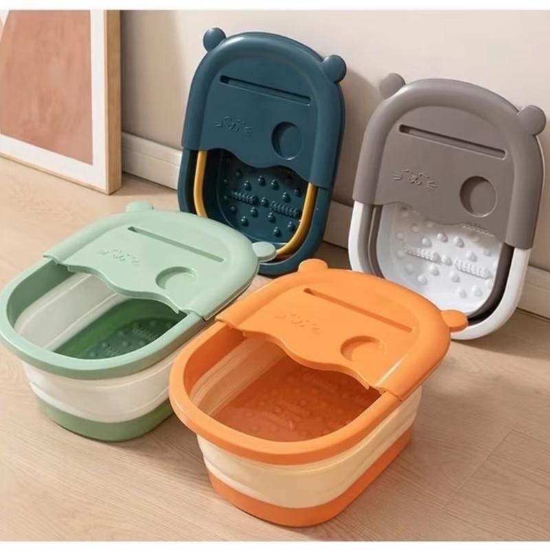 Chậu ngâm chân gấp gọn massage sức khỏe tại nhà xô ngâm chân cách nhiệt có giá đỡ điện thoại có nắp bồn ngâm chân (TM12)