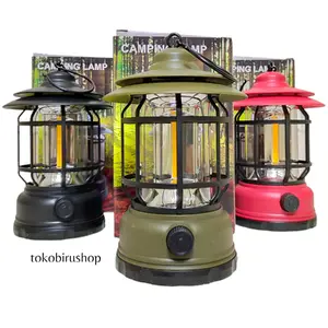 Lentera Gantung Retro LED 5700 / Lampu Camping LED 3 Lampu kemah, penerangan luar ruangan, lentera, lampu kemah dengan daya tahan baterai lama, lampu ambient pengisian cepat, lampu tenda luar ruangan