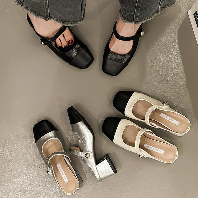 [ D270 -CHUẨN SIZE ] Giày Nữ Sục cao gót 5cm KHUY VÀNG thời trang đi bộ ngoài trời