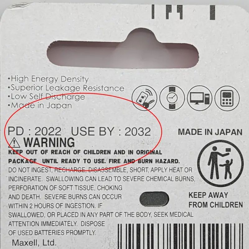 Maxell Lithium CR2032 Japan - Battery for JJC Remote BTR - Hygrometer 2