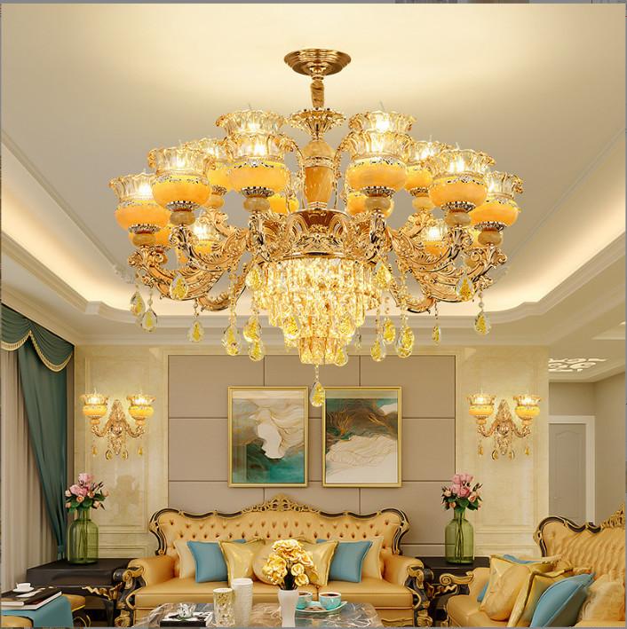 Đèn Chùm 15 Tay Chao Đúc Đáy Pha Lê MS-KIMCO Chao Đúc, Tay Đúc Đường Kính 95cm Trang Trí Phòng Khách, Nhà Hàng, Quán CaFe, Karaoke[ BẢO HÀNH 10 NĂM] 4