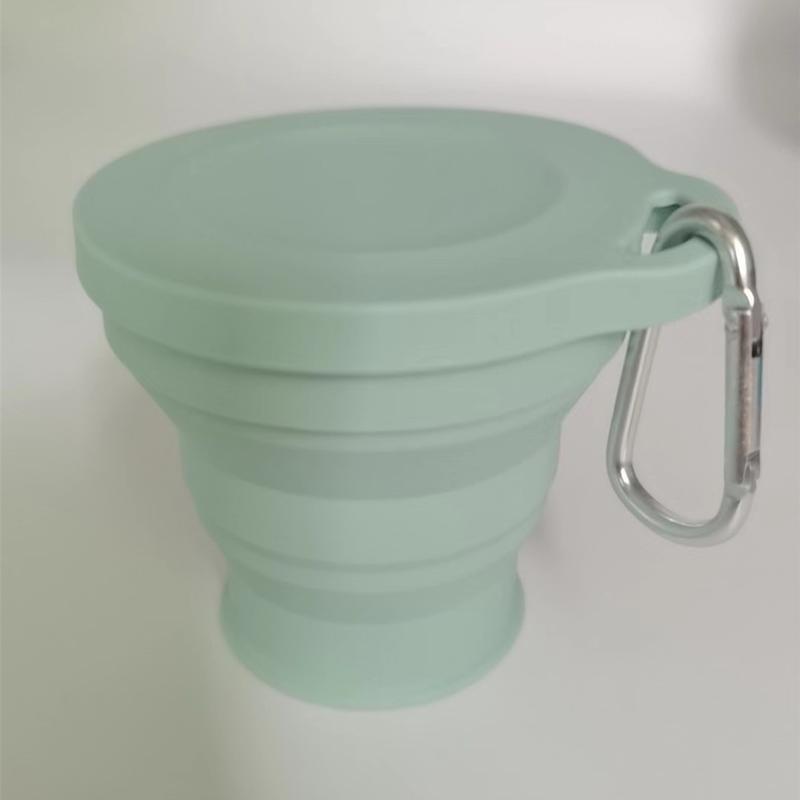 Product Introduction of Folding Cup, 180ml Capacity, Mini Size, Can Be Adjustable Cup, Made of Silicone, Portable, Suitable for Tea, Coffee, Outdoor Travel, Telescopic Water Cup with Aluminum Red Blue Outdoor Lid 14