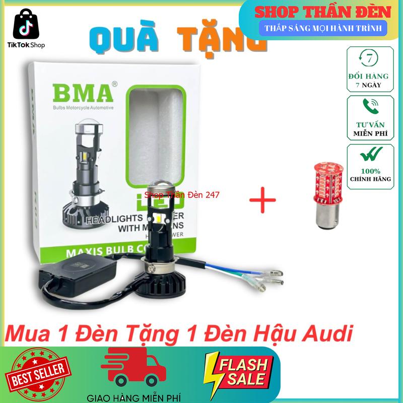(TẶNG MÓC TITAN + HẬU AUDI VIP) Đèn Pha Bi Cầu Mini M8C BMA Lắp Dream, Wave Nhỏ, SH Mode, Zx, Yaz, Xì Po,... Titan, led, dochoixemay,sirius,ex,win,wave,ledbicau