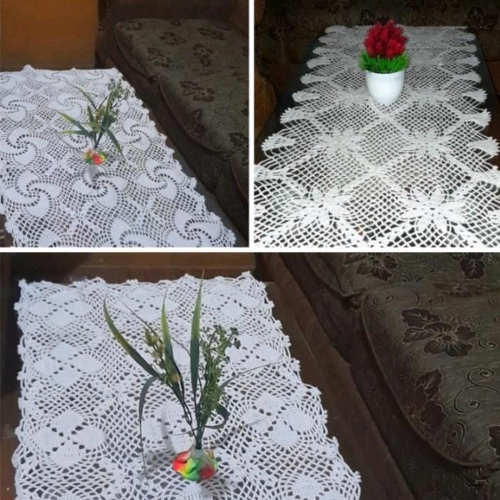 taplak meja rajutan handmade ukuran 50x120cm Taplak Meja - Shop | Tokopedia
