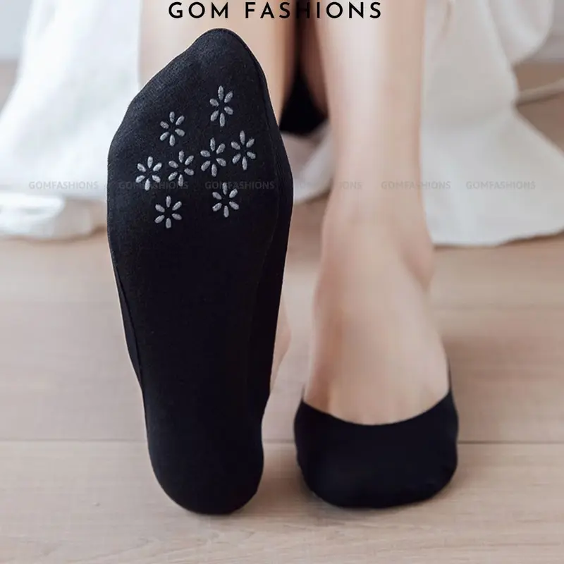 Combo 5 đôi tất lười nữ đệm cao su chống tuột gót GOMTAT, vớ hài mang giày búp bê - BUB-KOL-1302-CB5 7