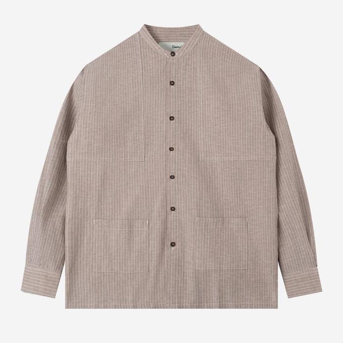 Gambar Baju Muslim Duha Muslimwear - Baraa Shirt Long Sleeve - Brown Stripe dari Duha Muslim Wear Kota Tangerang Tokopedia