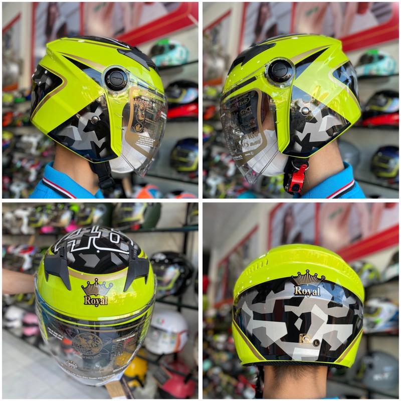 Mũ Bảo Hiểm M268 Hai Kính  - Nón Bảo Hiểm 3/4 M268 Đủ Màu Tem - Nón 3/4 Hai kính Helmet 8