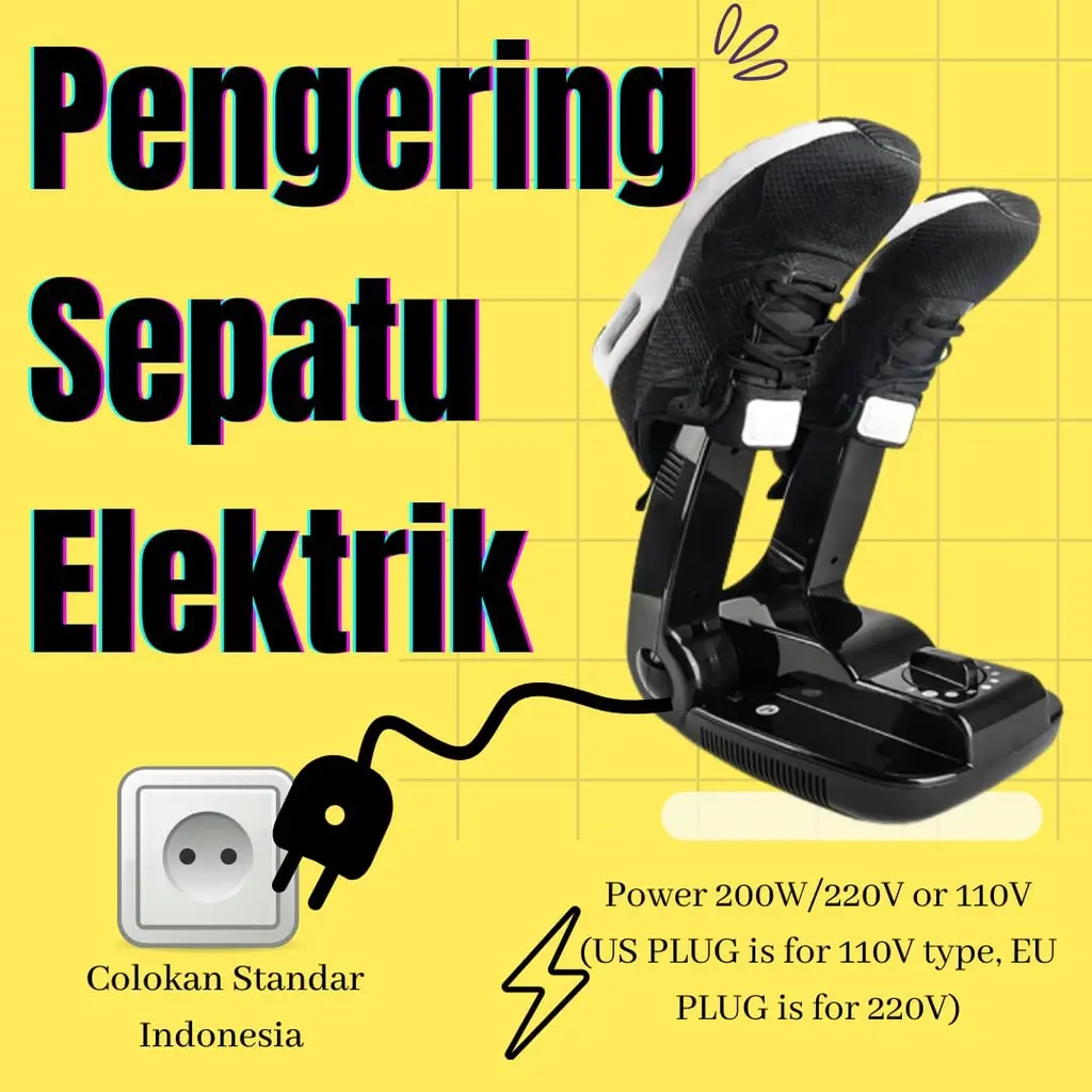 Pengering Sepatu Elektrik Shoe Dryer 200W 220V - QDL-01051 - Black