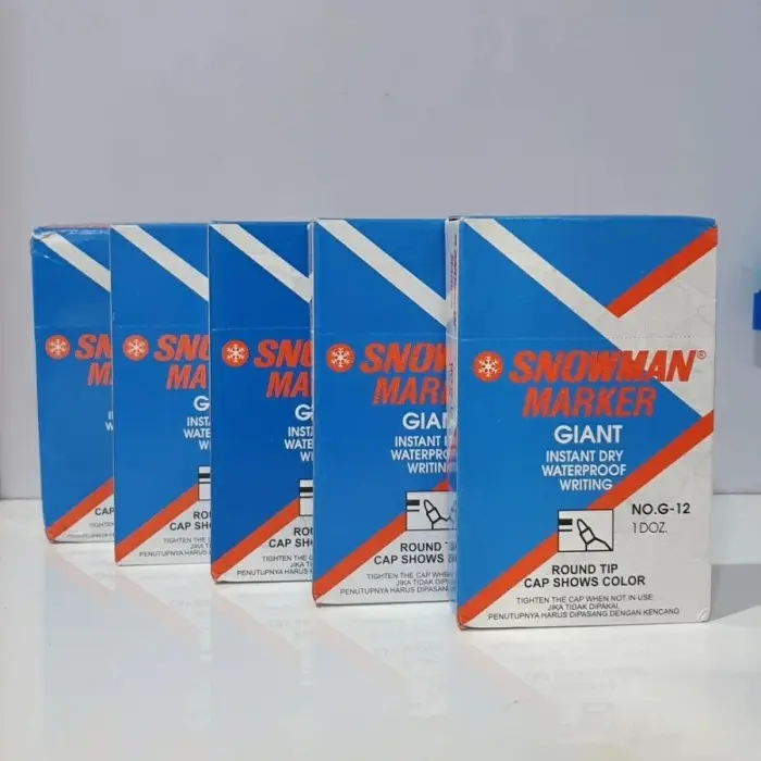[ 12 pcs ] SPIDOL Giant Marker Snowman Hitam G12 Permanen Stationery 0