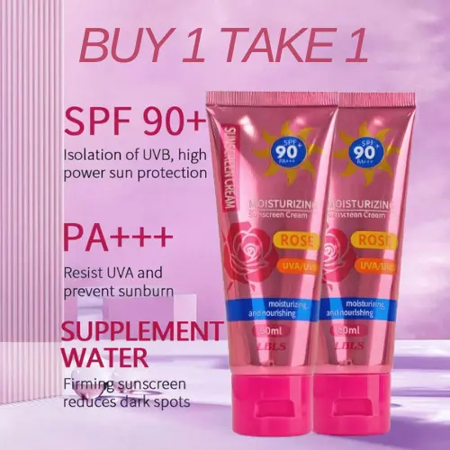【Buy1 Take 1】60ml Sunscreen Cream SPF90+ High Protection UV PLUS Tinted Beauty Sunblock For Face