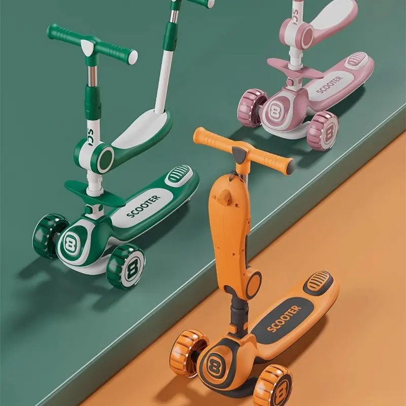 Xe trượt Scooter BBT Global 2 trong 1 cao cấp có tay đẩy cho bé SK1307TD, SK1307 3