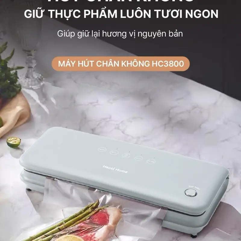 [KHÔNG KÉN TÚI] Máy Hút Chân Không Thực Phẩm Hecci Home HC3800 - Tích Hợp 2 Động Cơ Mạnh Mẽ (Hàng Mới) 1