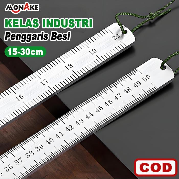 Promo Monake German Penggaris Logam 15/20/30CM Penggaris Besi Mistar ...