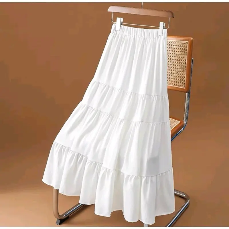 Rok Susun Wanita Korean style  Rok Panjang Crinkle Airflow Dewasa Karet Rempel Tebal Flannel Remaja rok susun korean style 1