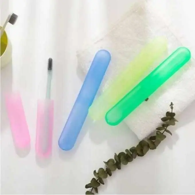 Tabung Wadah Tempat Sikat Gigi Transparant Plastik Bersih Higienis Travel Polos Warna Random