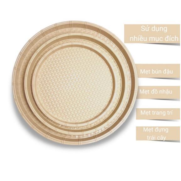   GIÁ SỐC  Mẹt nhựa tròn giả mây tre đan Đủ Size 28-34-42-52cm Đĩa mẹt tròn đựng bún đậu,đồ ăn vặt,mẹt gà,..... 