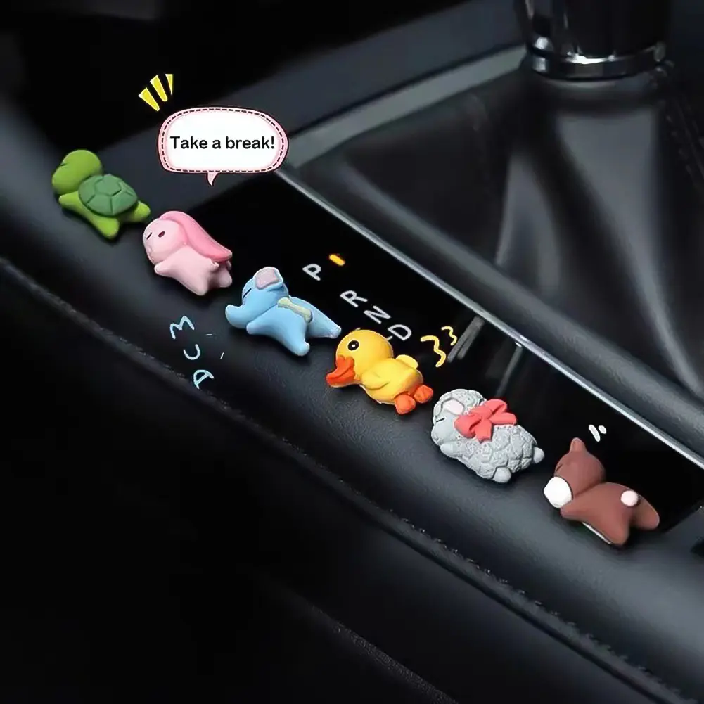 Car Ornaments Mini Sleeping Cute Animals Car Center Console Display Screen Car Interior Decorations Sheep Turtle Pendant Doll #445494
