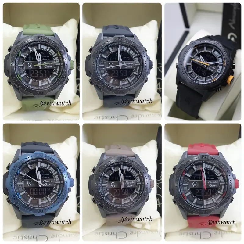 AC 9370 Jam Tangan Pria Alexandre Christie 9370 Rubber Digital Cowok Watches 6