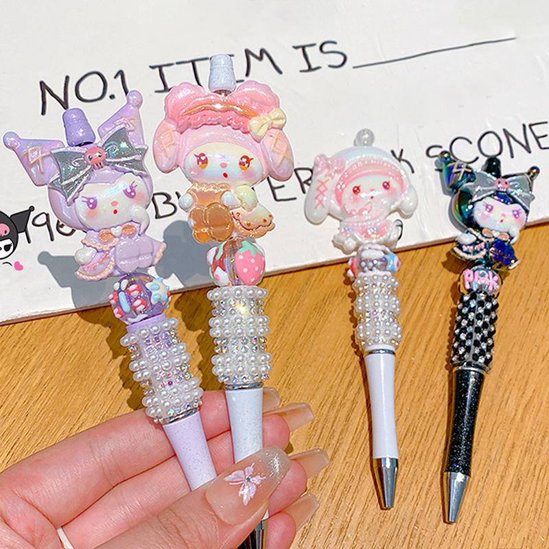 Product Introduction of Sanrio Bead String Pen Kawaii Hello Kitty Cinnamoroll Cute Cartoon DIY Pen Pompompurin Kuromi My Melody Stationery Birthday Gift 12