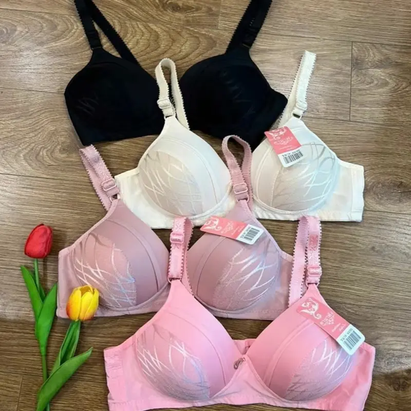 COMBO 4 ÁO LÓT SU MÚT MỎNG, KHÔNG GỌNG( CÓ QUẢ TO/NHỎ), ĐỆM MỎNG 0,5 Cm .[MUA QUẢ NHỎ TĂNG 1 SIZE ] MIX MÀU NGẪU NHIÊN Nữ Bra Nhung Tua Rua Nho cup nguckhong day 5