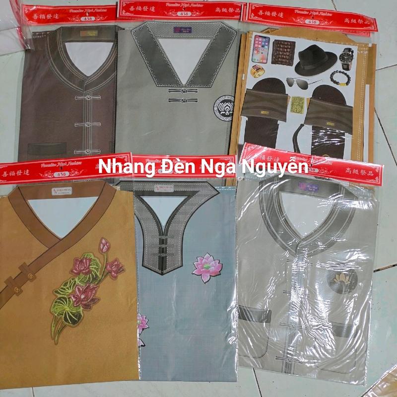 Hàng mã bộ quần áo Phật tử nam nữ kèm phụ kiện/Áo Lam hàng mã