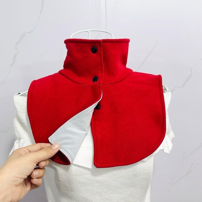 Cổ áo chống nắng ủ Kem 2 Lớp Gài Nút Mặc được 2 Bề(Chất dày,cổ cập cao 8cm).Được chọn màu[tặng kèm quà]