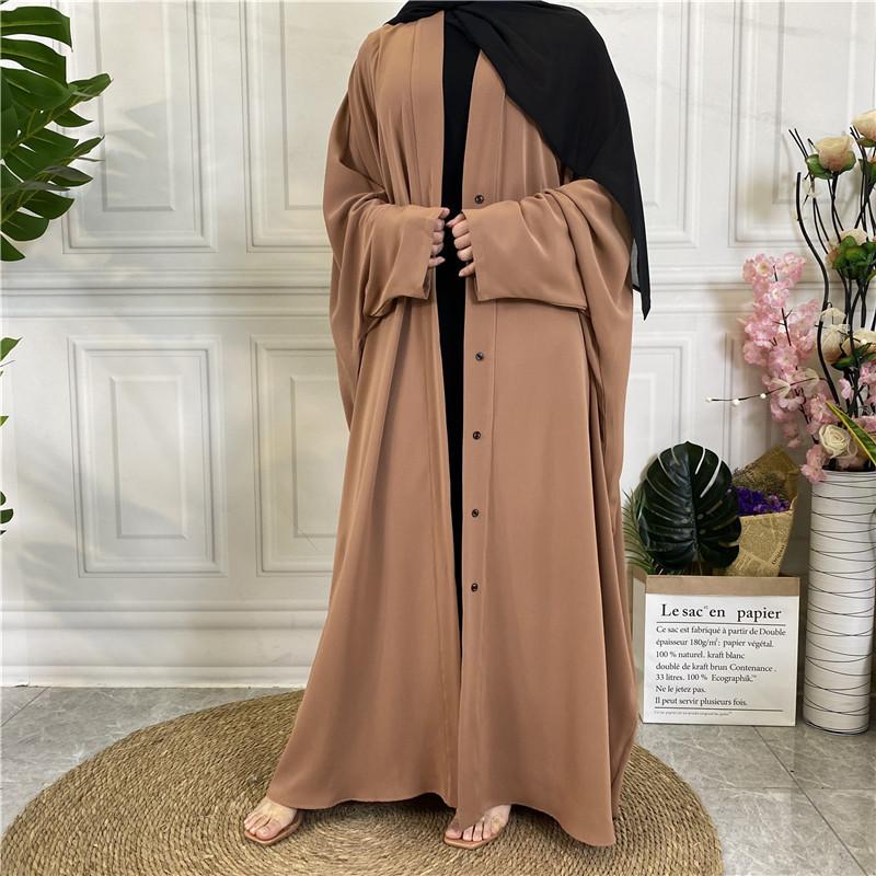Product Introduction of 2022 New Middle Eastern Dubai Hot Style Solid Color Tie Button Cardigan Robe 1923 15
