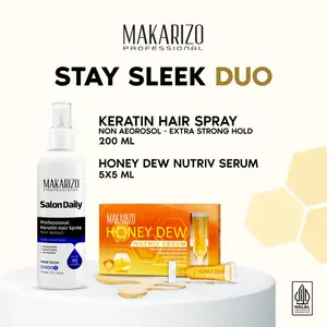Stay Sleek Duo - Keratin Hair Spray & Nutriv Hair Serum 5 x 5 mL