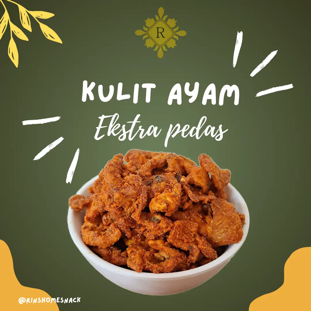 KRIPIK KULIT AYAM  Krispy PEDAS daun jeruk 100gr