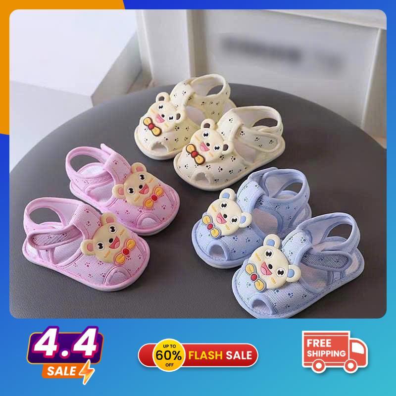 Giày Vải Tập Đi Hoạ Tiết Động Vật Dễ Thương Cho Bé Trai Bé Gái , Chất Vải Xốp Mềm Êm Chân, Đế Cao Su Chống Trượt An Toàn Voi Len Sandal Dép Sandal Kem sợi polyester hình dạng búp bê giày  bata  sơ sinh