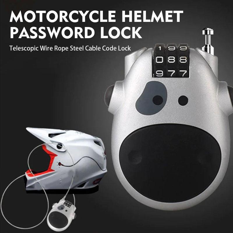 Product Introduction of Steel Wire Retractable Cable Lock for Motorcycle Helmets with Code Combination Security S3Y8 24