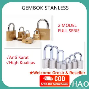 [HAO] Gembok Anti rust/anti maling/gembok stanless anti karat/gembok anti cut