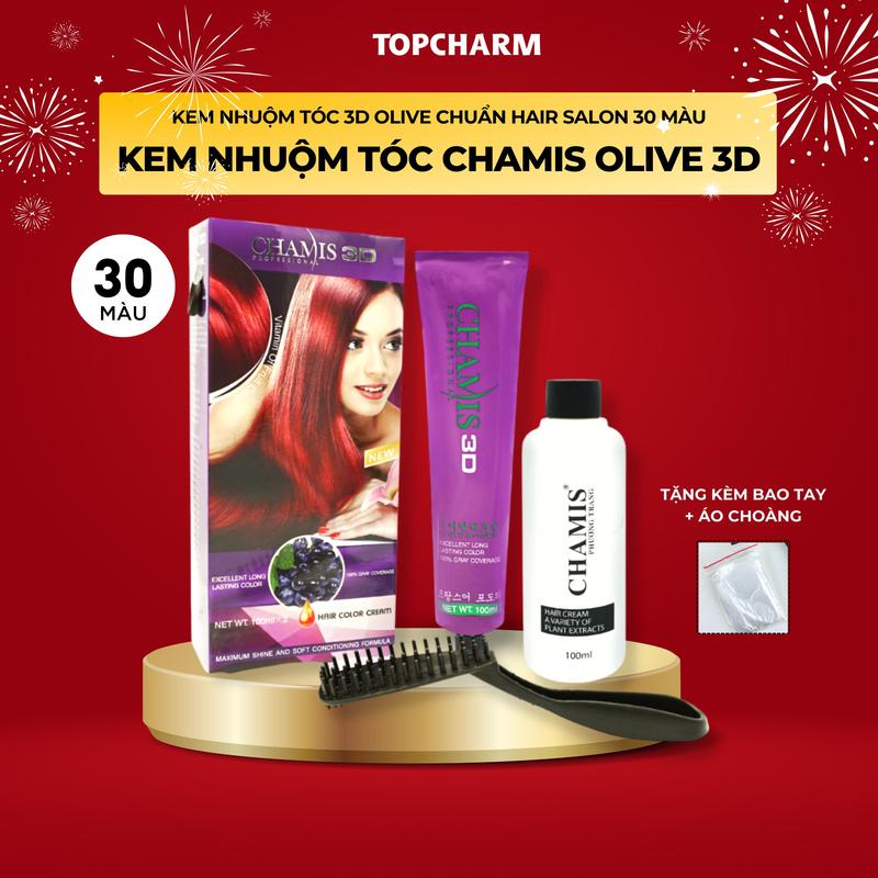 Kem nhuộm tóc dưỡng tóc Olive 30 tone màu sáng da màu xám khói, nâu trà sữa, nâu tây Lên Màu 3D Lấp Lánh Dưỡng Tóc Mềm Mượt 200ml (Kèm trợ nhuộm, bao tay, lược tiện lợi) Đổi Màu Tóc Nữ Women