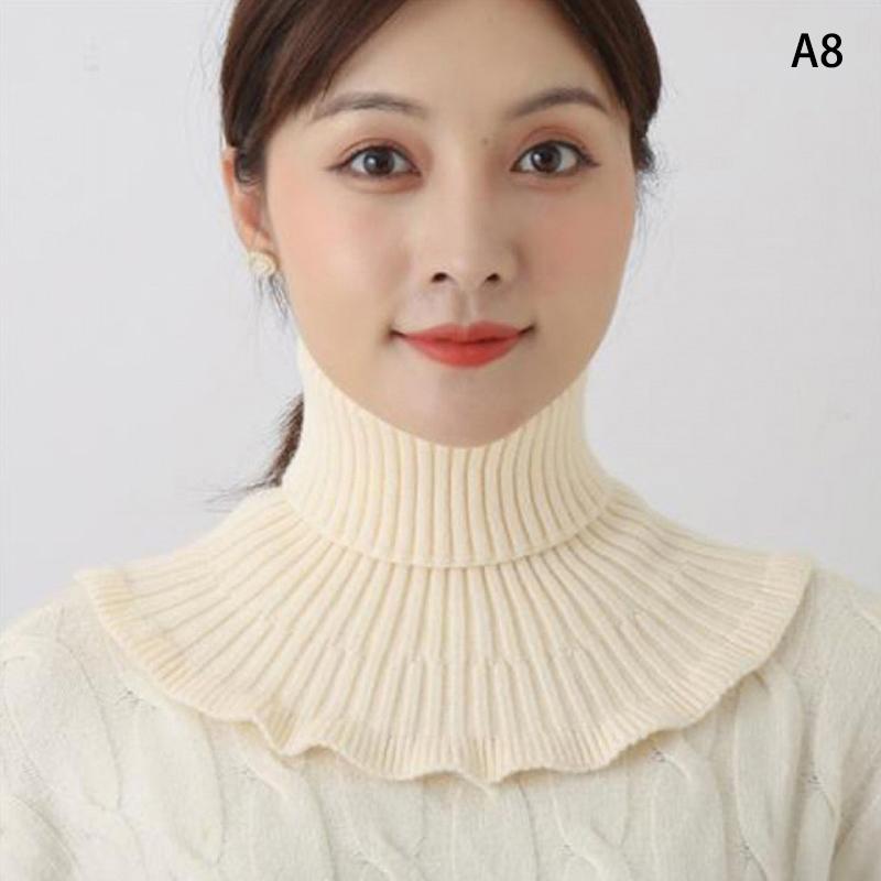 Cổ Áo Giả Dệt Kim, Ấm Áp Và Len, Dành Cho Nữ, Cổ Lọ, Có Thể Tháo Rời Và Dày Dặn, Chống Gió, Khăn Quàng Cổ Cổ, Thích Hợp Cho Mùa Đông 6