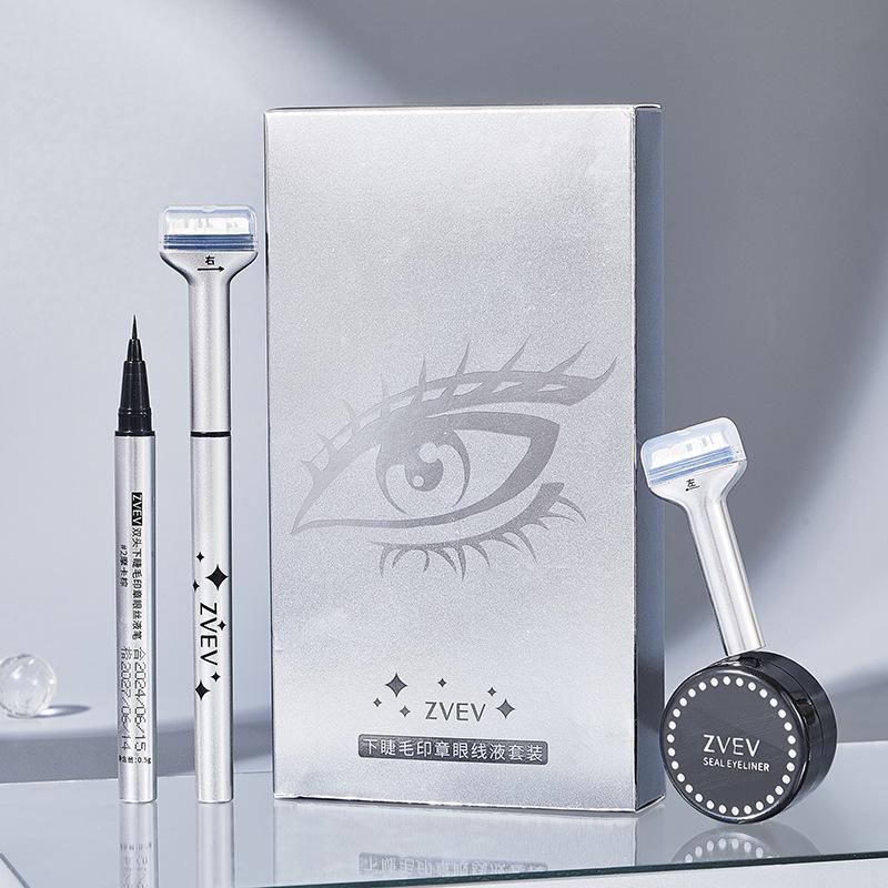 ZVEV set 2 sản phẩm là bút kẻ mắt seal eyeliner và khuôn vẽ mắt cho hàng lông mi dưới siêu nhanh