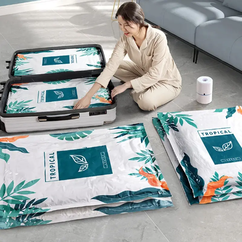 Multiple Sizes of Vacuum Bag Storage for Home and Travel Clothes Blankets Space Saving Reusable Durable Waterproof Storage Bag