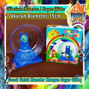 kinciran hamster / sugar glider / joging wheel / roda putaran hamster / sweet rolling / mainan hewan