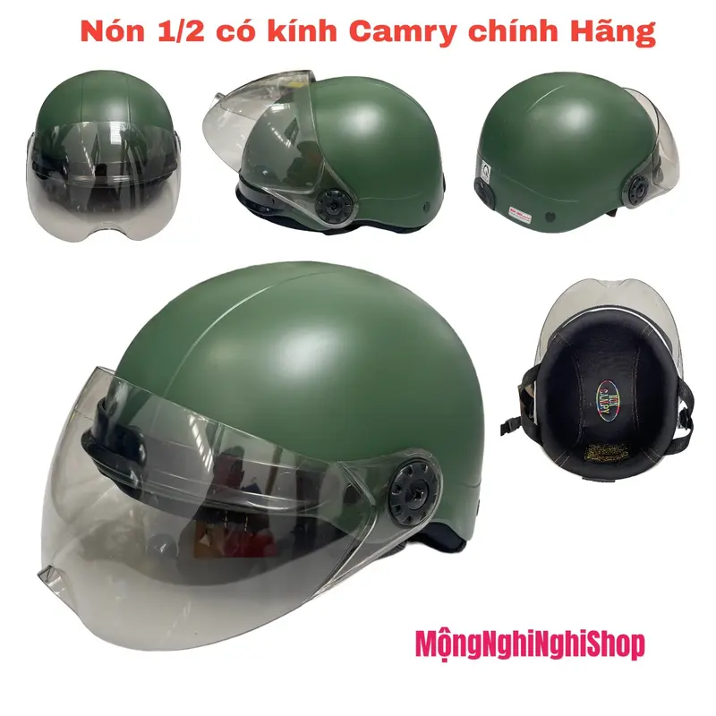 Nón Bảo Hiểm Kính (CAMRY) CR HELMET Trơn Chính Hãng Đủ Màu Có Giấy Kiểm Định An Toàn, Bảo Hành 12 Tháng Chất Liệu Nhựa ABS - Màu Sắc Đa Dạng 7