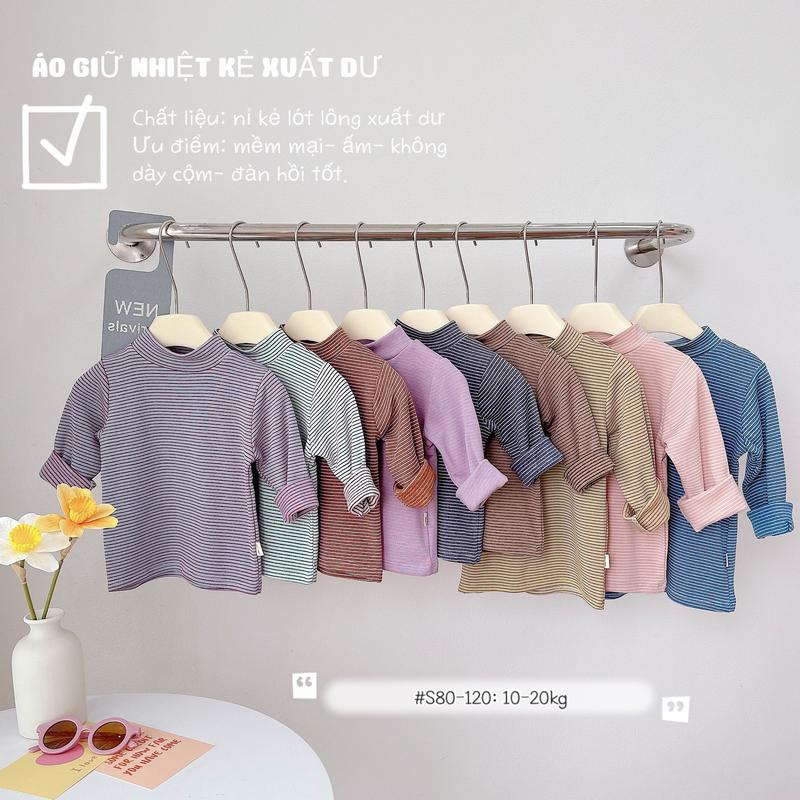 Áo giữ nhiệt nỉ kẻ lót lông ấm áp , mềm mại , co giãn tốt cho bé 10-20kg - A18