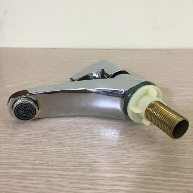Vòi Lavabo 1 đường nước lạnh cho bồn rửa mặt chất liệu Đồng cao cấp mạ inox bóng 1