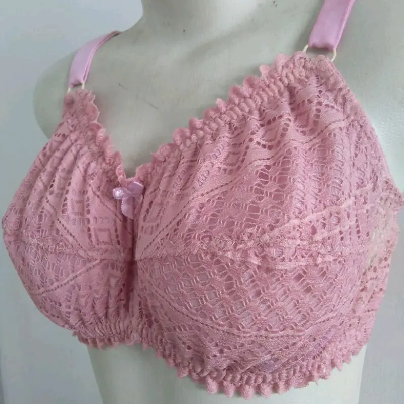 BRA / BH Brokat Tanpa kawat dan Busa Tali size 34 36 38 40 42 warna RANDOM