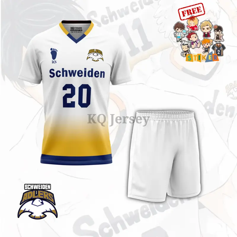 KQ Jersey Haikyuu Adlers Tim fullprint Anime Karasuno Desawa Anak custom Nama Punggung / Kaos Anime Haikyuu Karasuno Nekoma/ Sport 2