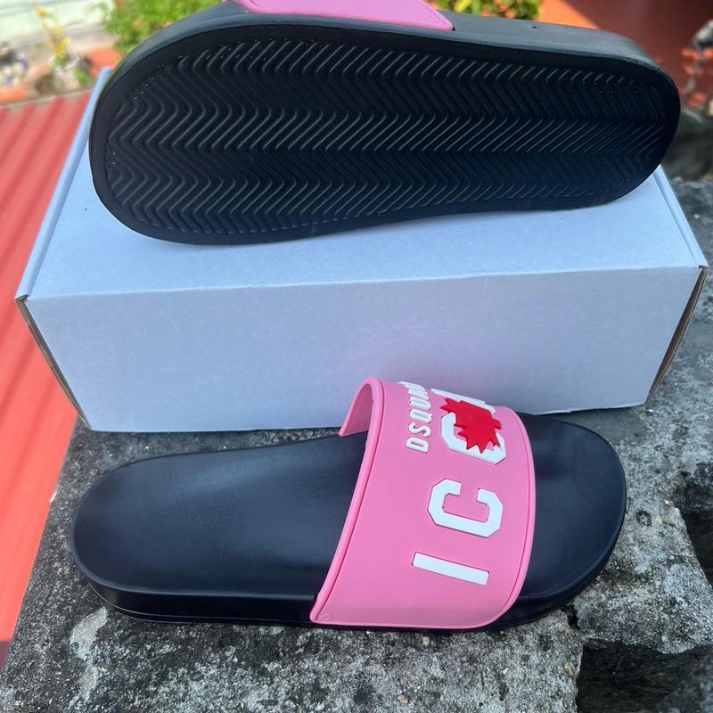 Dép Lê ĐS QUỜ ICON lá bản màu Hồng size 37-43 Slipper đế sóng quai cao su chữ nổi. dép  lá 4