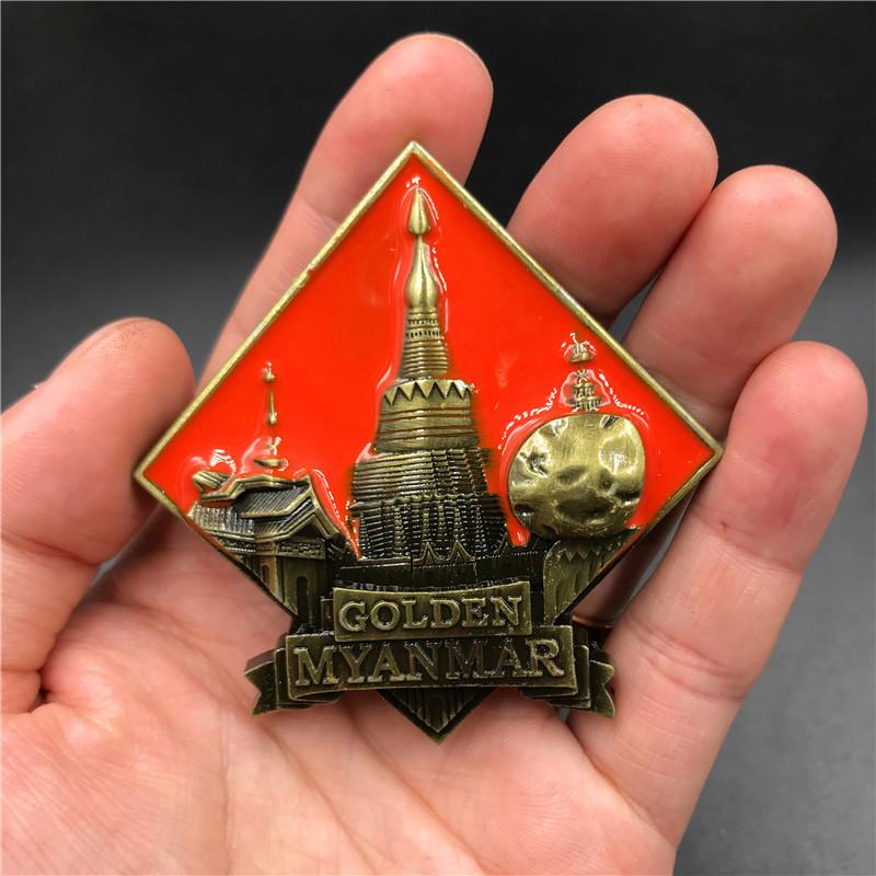 Product Introduction of Metal Refrigerator Stickers Malaysia Singapore USA UK France Italy Dubai Belgium India Three-Dimensional Magnetic Commemorative High-End 1