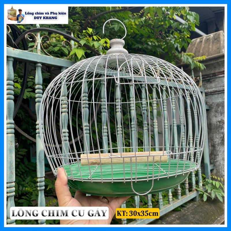 Lồng chim cu gáy kích thước 30x35cm lồng sắt sơn xám siêu đẹp tặng kèm áo lồng - lồng chim Duy Khang